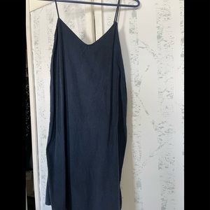 Brandy Melville Navy Spaghetti Strap Corduroy Dress